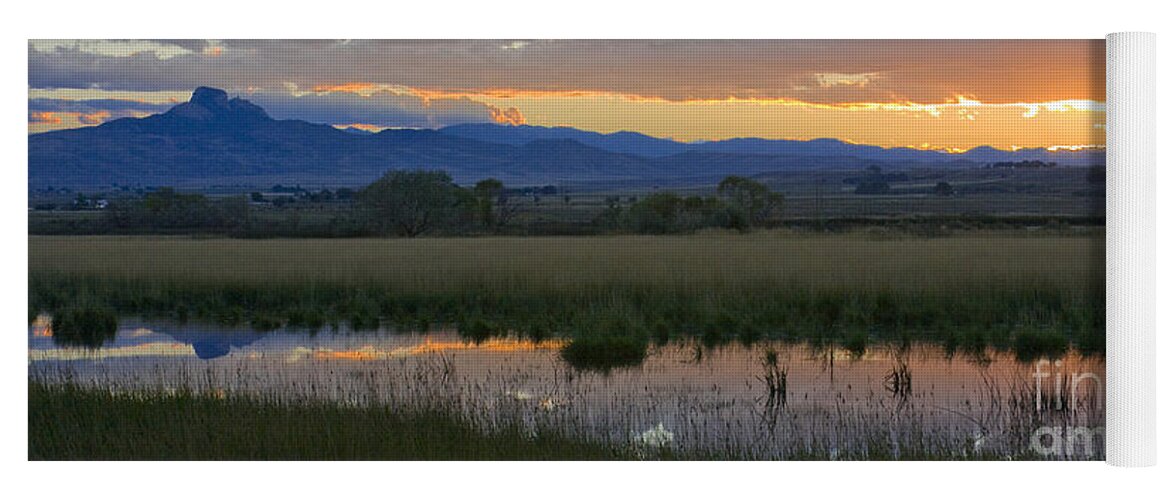 Canal Yoga Mat featuring the photograph Heart Mountain Sunset by Idaho Scenic Images Linda Lantzy