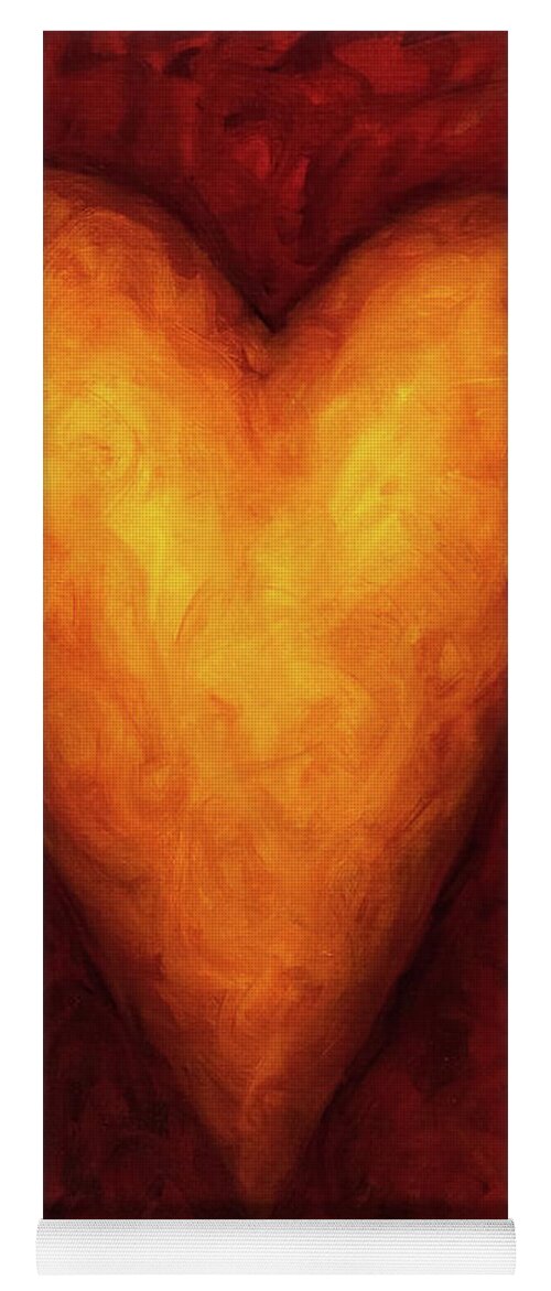 Heart Yoga Mat featuring the painting Heart of Gold 3 by Shannon Grissom
