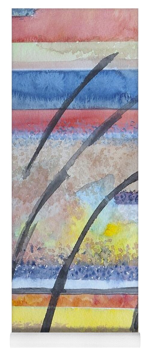 Abstract Yoga Mat featuring the painting Heartbeat by Jacqueline Athmann