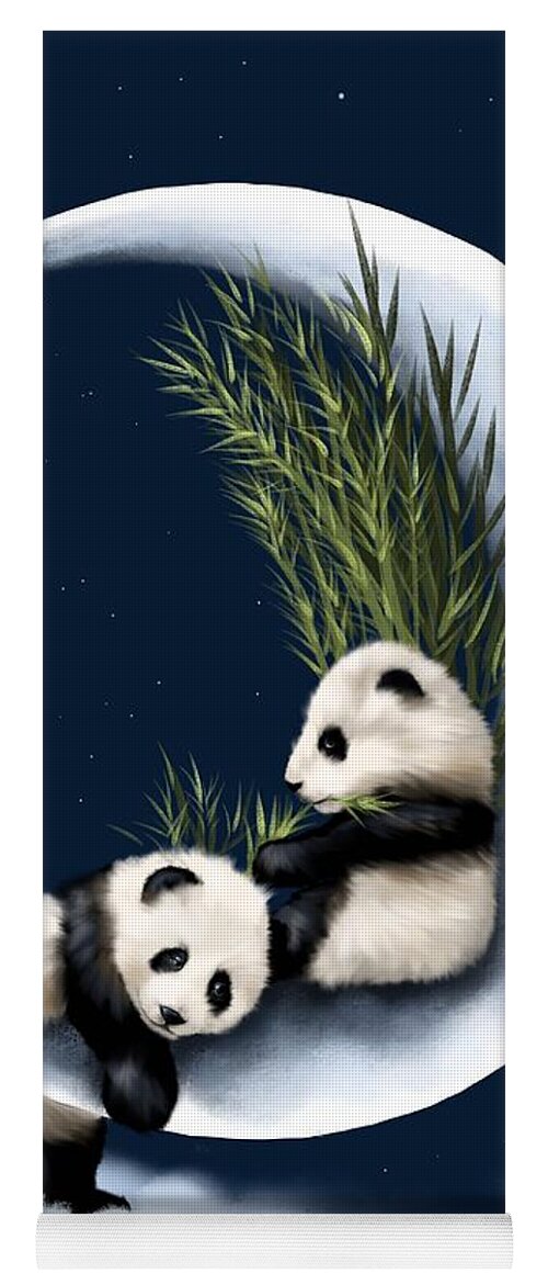 Panda Yoga Mat featuring the painting Heaven of rest by Veronica Minozzi