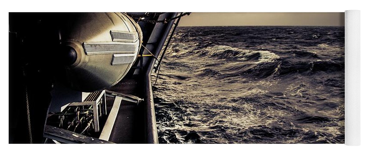 Navy Yoga Mat featuring the photograph Heavy Seas by Larkin's Balcony Photography