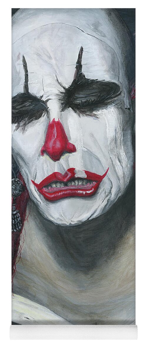 Clown Yoga Mat featuring the painting Her Tears by Matthew Mezo