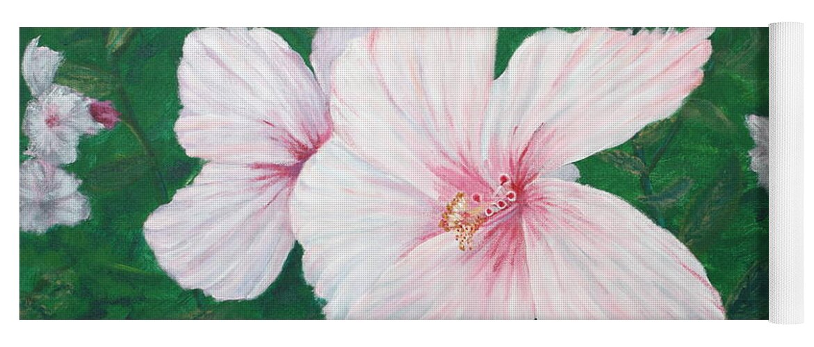 Flower Yoga Mat featuring the painting Hibiscus by Mike Jenkins