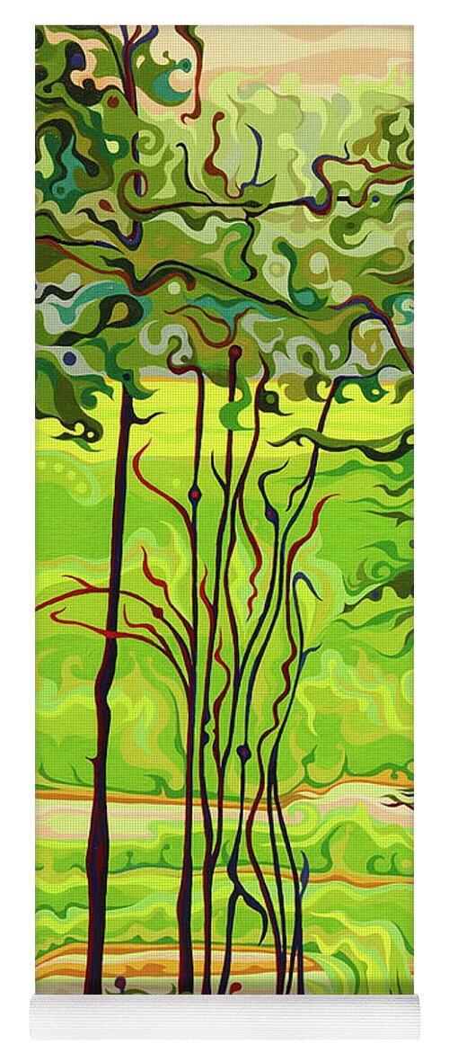 Tree Yoga Mat featuring the painting Hidden Beyond the Green by Amy Ferrari