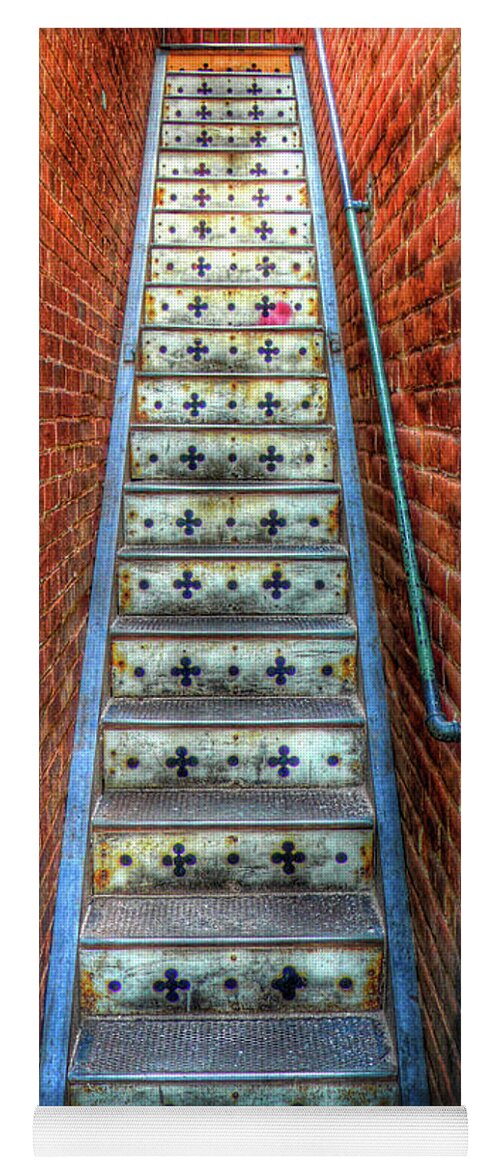 Architecture Yoga Mat featuring the photograph Hidden Stairway in Old Bisbee Arizona by Charlene Mitchell