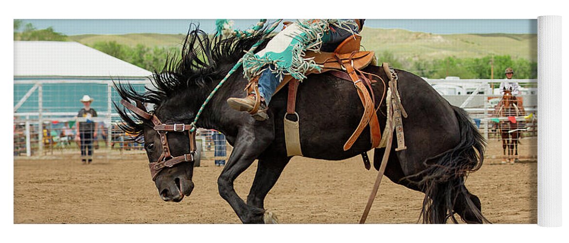 Rodeo Yoga Mat featuring the photograph High Ride by Todd Klassy