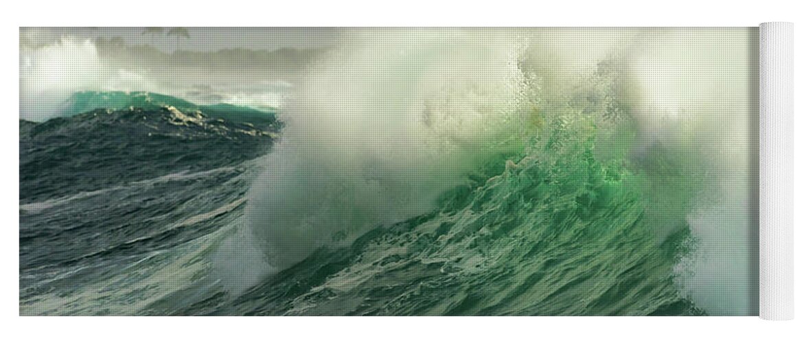 Wave Yoga Mat featuring the photograph High Surf by Christopher Johnson