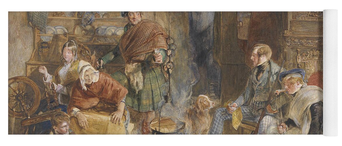 19th Century Art Yoga Mat featuring the drawing Highland Hospitality by John Frederick Lewis