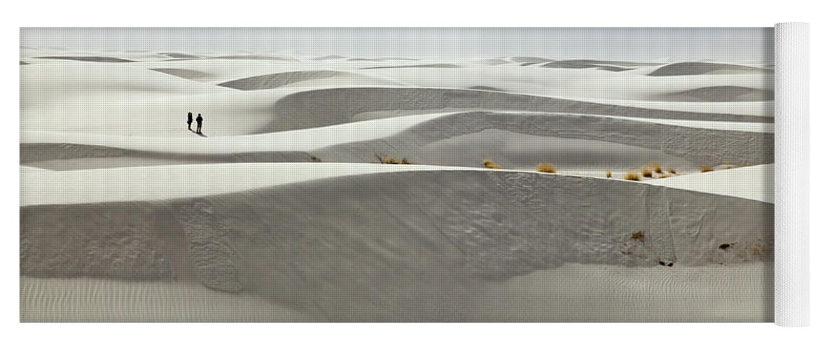 00559173 Yoga Mat featuring the photograph Hikers at White Sands by Yva Momatiuk and John Eastcott