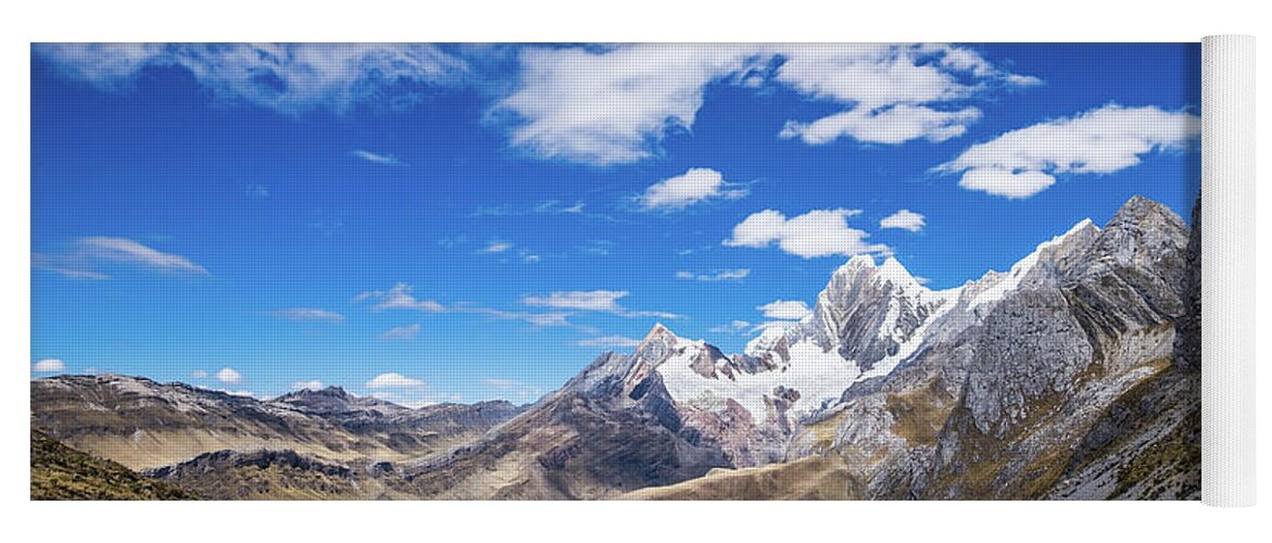Huayhuash Yoga Mat featuring the photograph Hiking the Huayhuash by Olivier Steiner