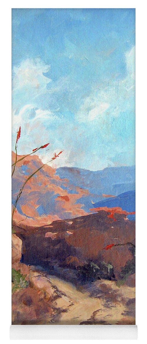 Framed Desert Scape Yoga Mat featuring the painting Hiking the Santa Rosa Mountains by Maria Hunt