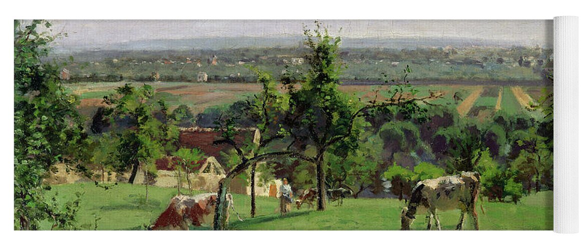 Camille Pissarro Yoga Mat featuring the painting Hillside of Vesinet by Camille Pissarro
