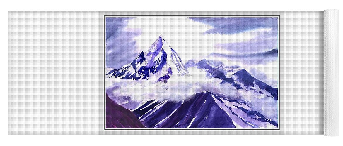 Landscape Yoga Mat featuring the painting Himalaya by Anil Nene