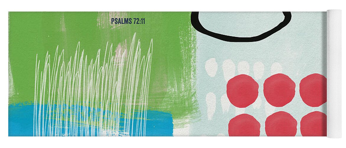 Psalms 72:11 Yoga Mat featuring the painting His Star Rose- Contemporary Christian Art by Linda Woods by Linda Woods
