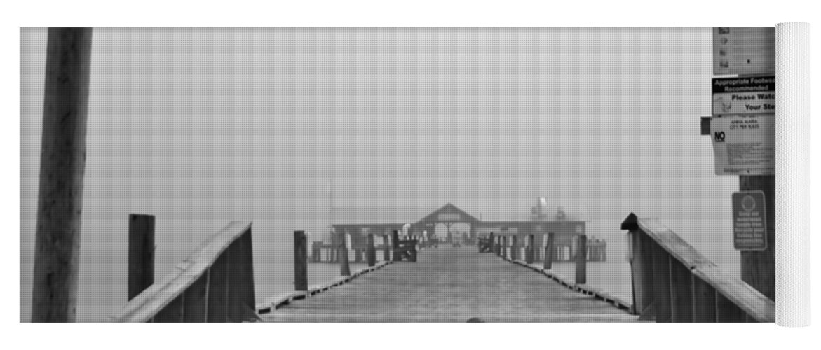 Anna Maria Island Yoga Mat featuring the photograph Historic Anna Maria City Pier in Fog Infrared 52 by Rolf Bertram