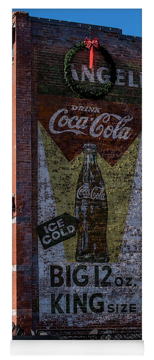 Fort Collins Yoga Mat featuring the photograph Historic Coca Cola Brick Ad - Fort Collins - Colorado by Gary Whitton