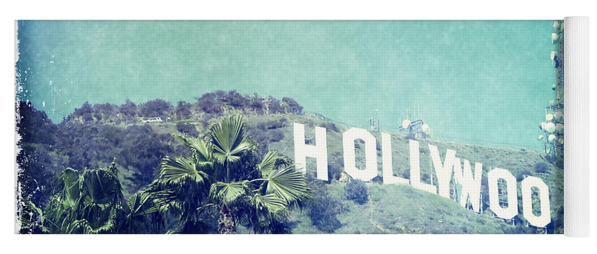 Hollywood Sign Yoga Mat featuring the photograph Hollywood Sign by Nina Prommer