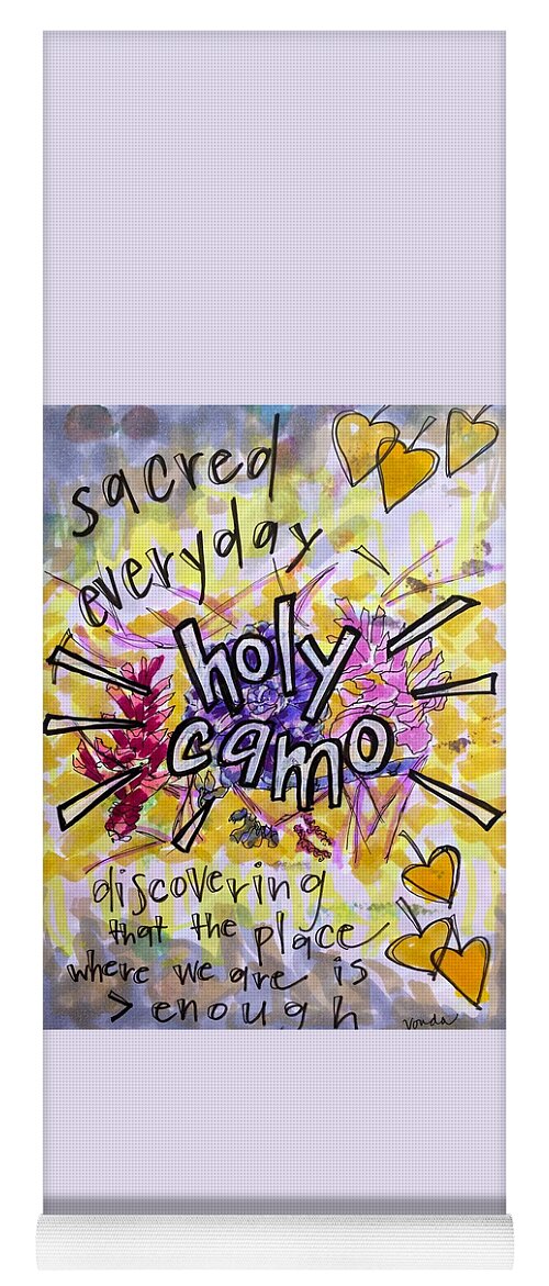 Sacred Yoga Mat featuring the painting Holy Camo by Vonda Drees