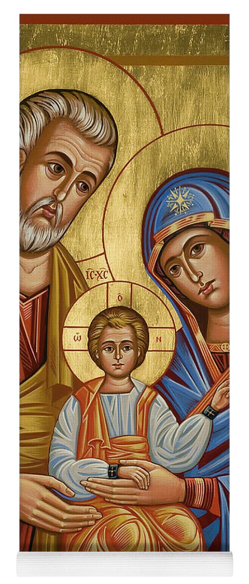 Holy Family Yoga Mat featuring the painting Holy Family - JCHFL by Joan Cole