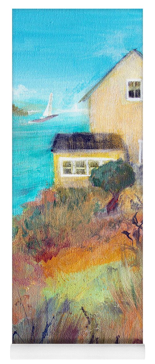 Home Yoga Mat featuring the painting Home By The Sea by Robin Pedrero