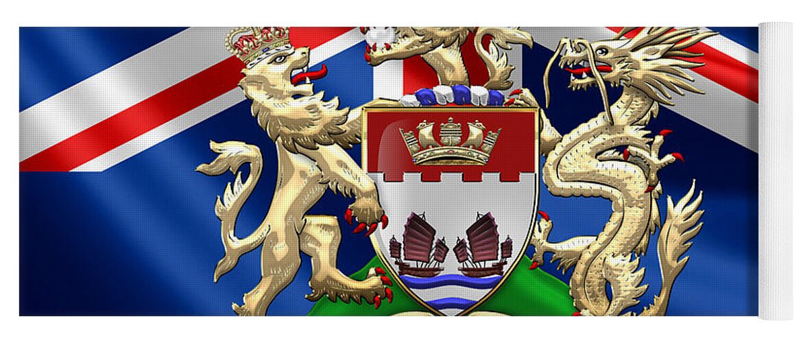 World Heraldry 3d By Serge Averbukh Yoga Mat featuring the photograph Hong Kong - 1959-1997 Coat of Arms by Serge Averbukh
