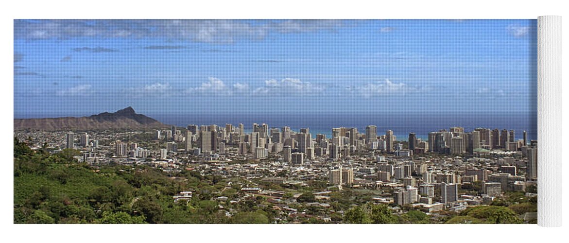 Honolulu Yoga Mat featuring the photograph Honolulu by Susan Rissi Tregoning