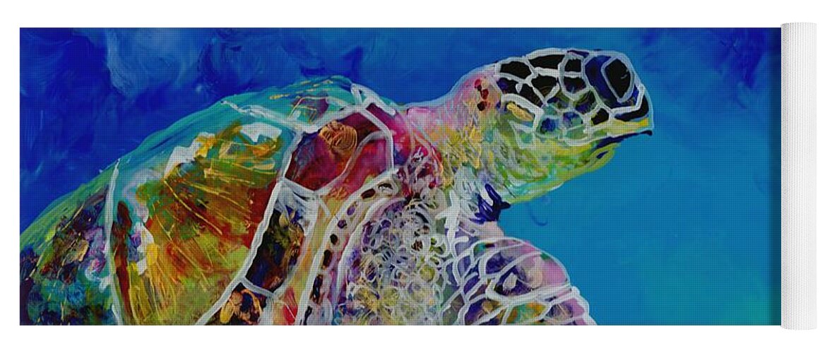Turtle Yoga Mat featuring the painting Honu 7 by Marionette Taboniar
