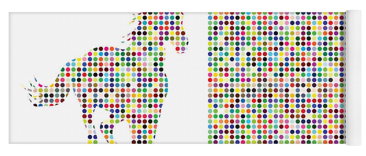 Dots Yoga Mat featuring the digital art Horse 2 by Brian Kirchner