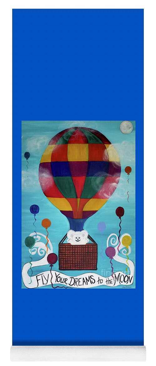 Hot Air Balloon Yoga Mat featuring the painting Hot Bear Balloon by Artist Linda Marie