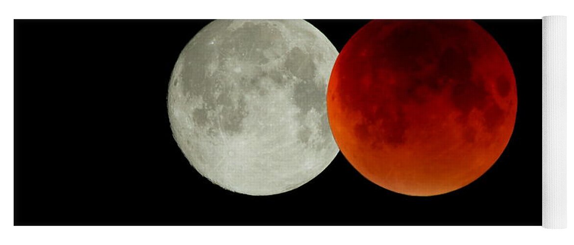 Lunar Eclipse Yoga Mat featuring the photograph Hours Apart by Harry Moulton