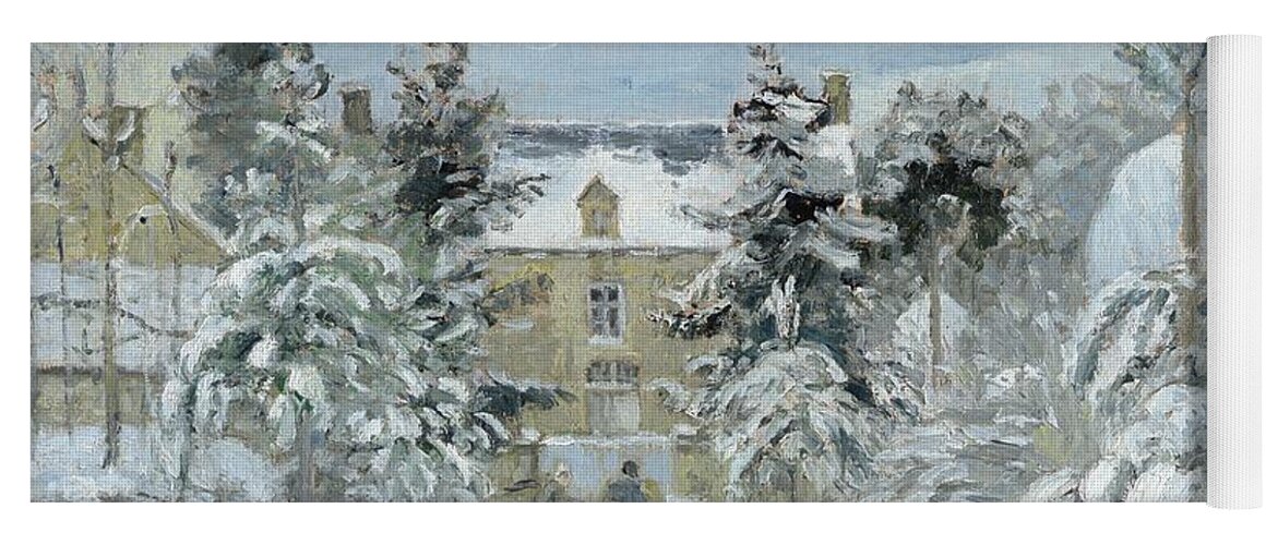 Winter Yoga Mat featuring the painting House at Montfoucault by Camille Pissarro