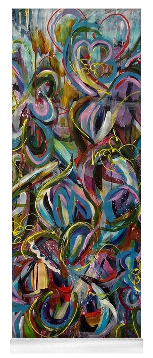 Abstract Yoga Mat featuring the painting How Does Your Garden Grow by Catherine Gruetzke-Blais