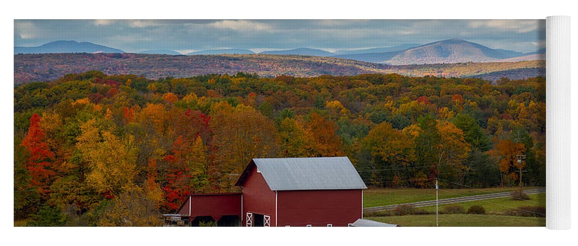 Autumn Yoga Mat featuring the photograph Hudson Valley NY Fall Colors by Susan Candelario