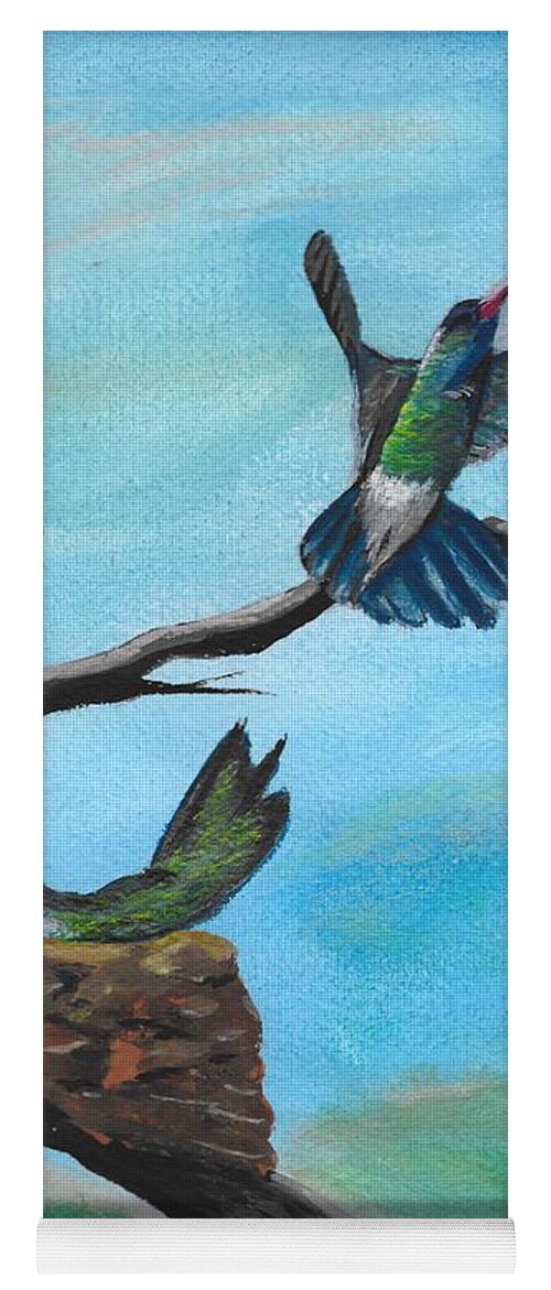 Humming Birds Yoga Mat featuring the painting Humming Birds by David Bigelow