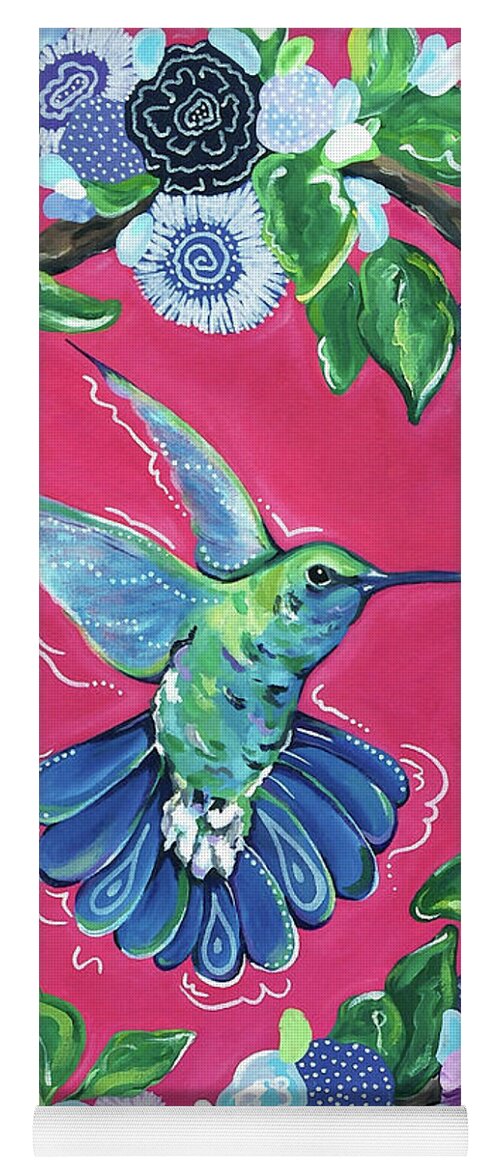 Hummingbird Yoga Mat featuring the painting Hummingbird by Beth Ann Scott