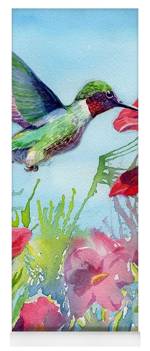  Yoga Mat featuring the painting Hummingbird by Ping Yan