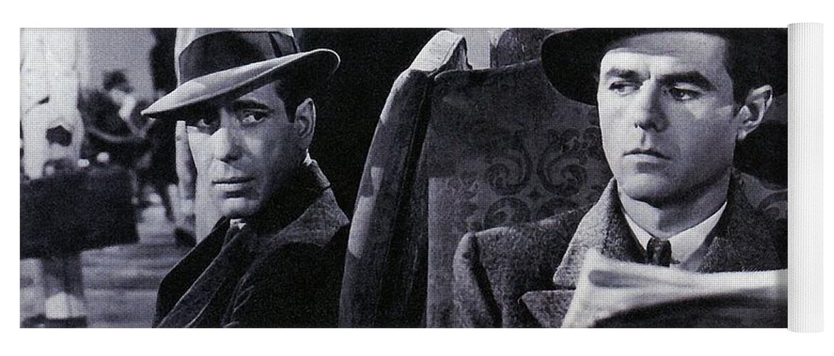 Humphrey Bogart Elisha Cook Jr. As Wilmer The Gunman The Maltese Falcon 1941 Yoga Mat featuring the photograph Humphrey Bogart Elisha Cook Jr. as Wilmer the gunman The Maltese Falcon 1941 by David Lee Guss