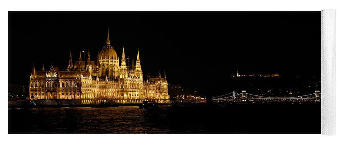 Europe Yoga Mat featuring the photograph Hungarian Parliament and Chain Bridge by Joe Bonita