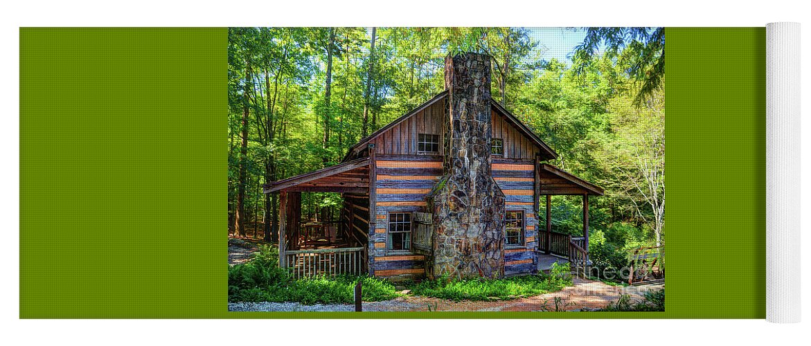 Hunt Cabin At The Botanical Gardens In Clemson Yoga Mat featuring the photograph Hunt Cabin by Savannah Gibbs