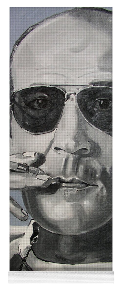 Hunter Thompson Yoga Mat featuring the painting Hunter Thompson by Mary Capriole