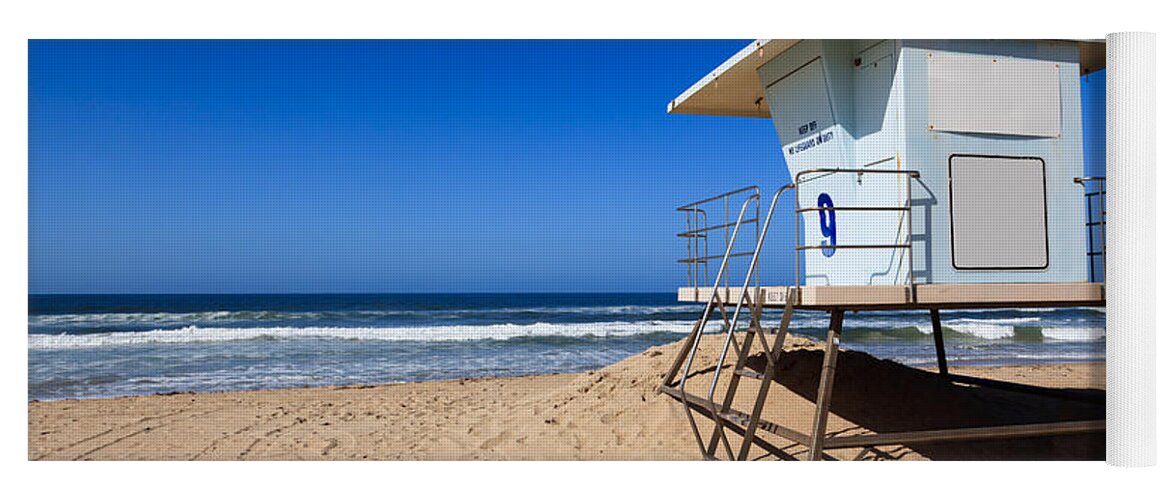 America Yoga Mat featuring the photograph Huntington Beach Lifeguard Tower Photo by Paul Velgos