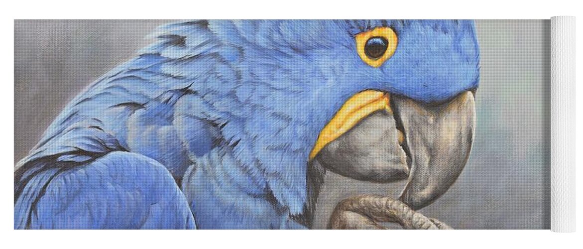 Wildlife Paintings Yoga Mat featuring the painting Hyacinth Macaw by Alan M Hunt