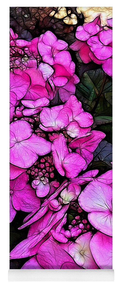 Flowers Yoga Mat featuring the photograph Hyper Pink Blooms by Nick Heap