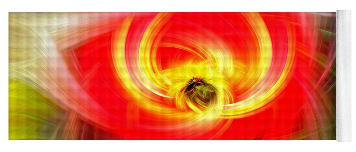 Abstract Yoga Mat featuring the photograph Hypnotic Red and Yellow Abstract by Sue Melvin