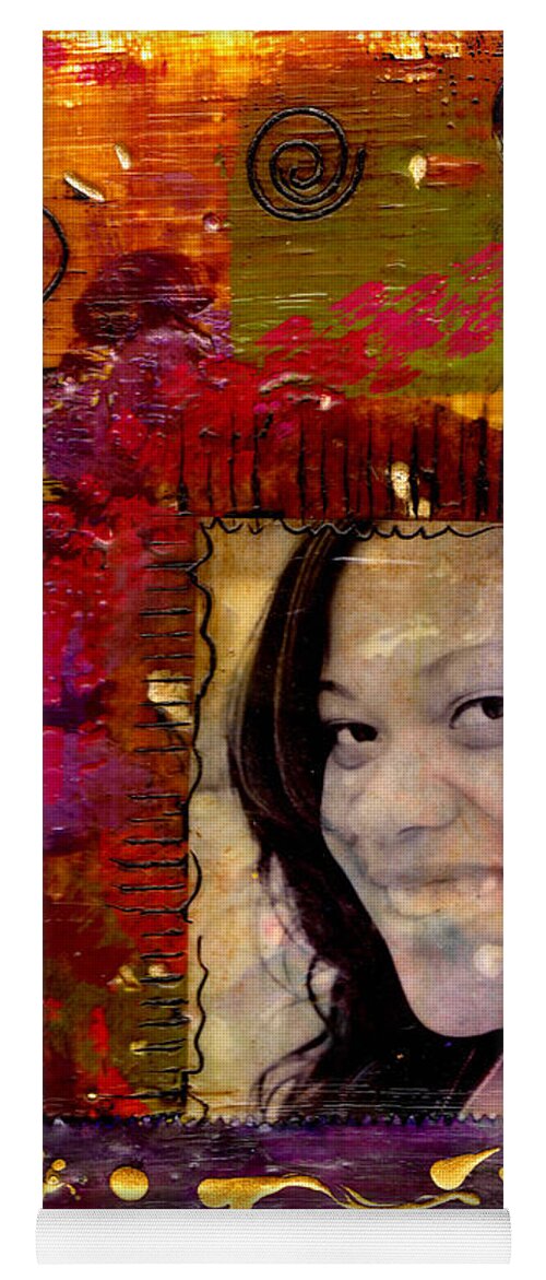 Wood Yoga Mat featuring the mixed media I Like COLORS  What About You by Angela L Walker