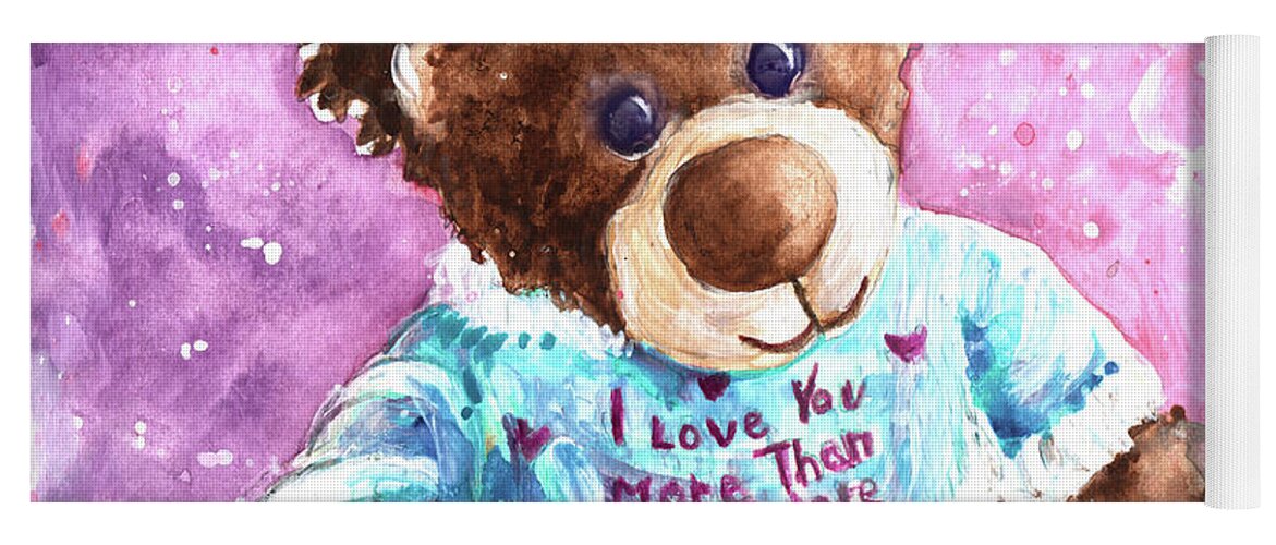 Truffle Mcfurry Yoga Mat featuring the painting I Love You More Than Chocolate by Miki De Goodaboom