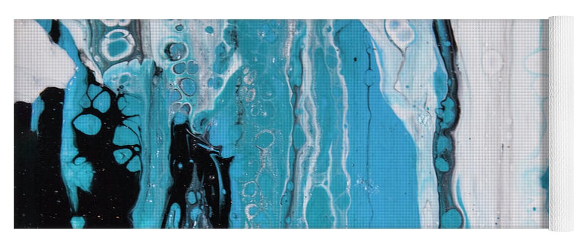 Fluid Art Yoga Mat featuring the painting Ice Castles VI by Judy Huck