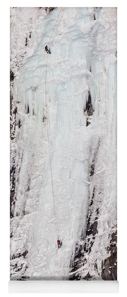 Ice Yoga Mat featuring the photograph Ice Climbing by Tim Kirchoff