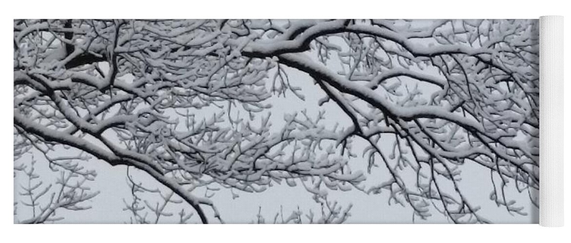 Ice Yoga Mat featuring the photograph Icey Winter Branch by Vic Ritchey