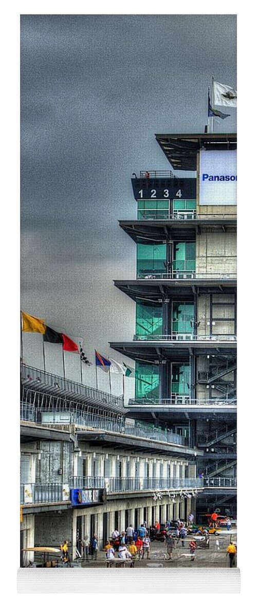 Indy 500 Yoga Mat featuring the photograph IMS Pagoda by Josh Williams